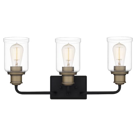 Quoizel Cox 3-Light Matte Black Bath Light COX8622MBK